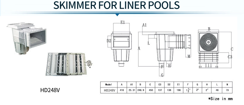 Swimming Pool Skimmer ABS Swimming Pool Wall Filter SPA Skimmer Pool Accessories