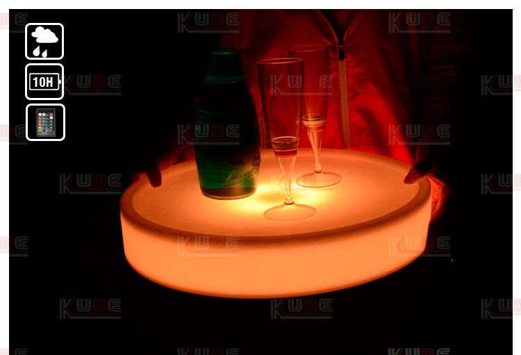 LED Wireless Light up Plastic Wine Fruit Tray