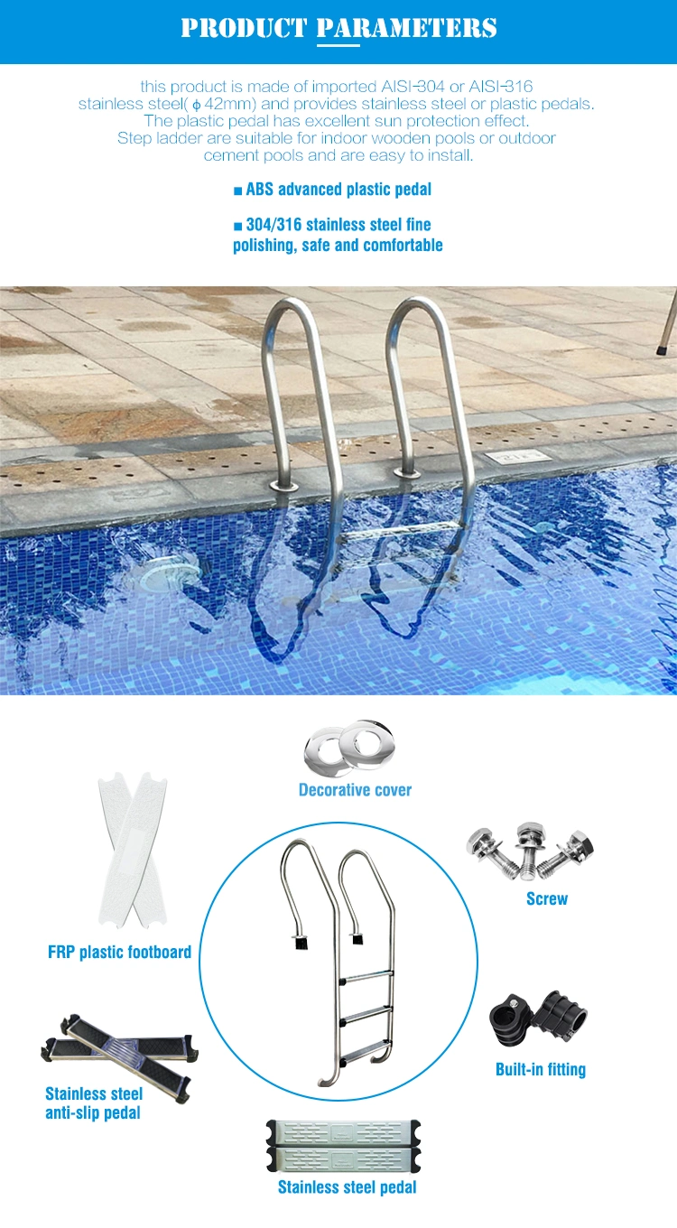 High Quality Swimming Pool Equipment Stainless Steel Ladder